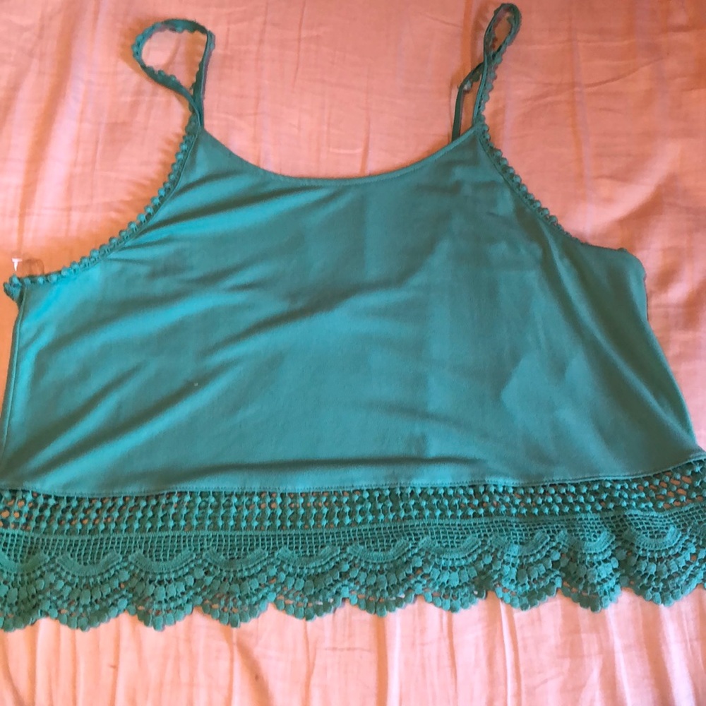 Teal green crop top